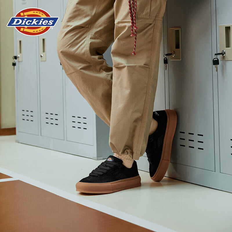Dickies男士德训鞋低帮休闲鞋男鞋透气运动休闲板鞋平底鞋 黑色 42