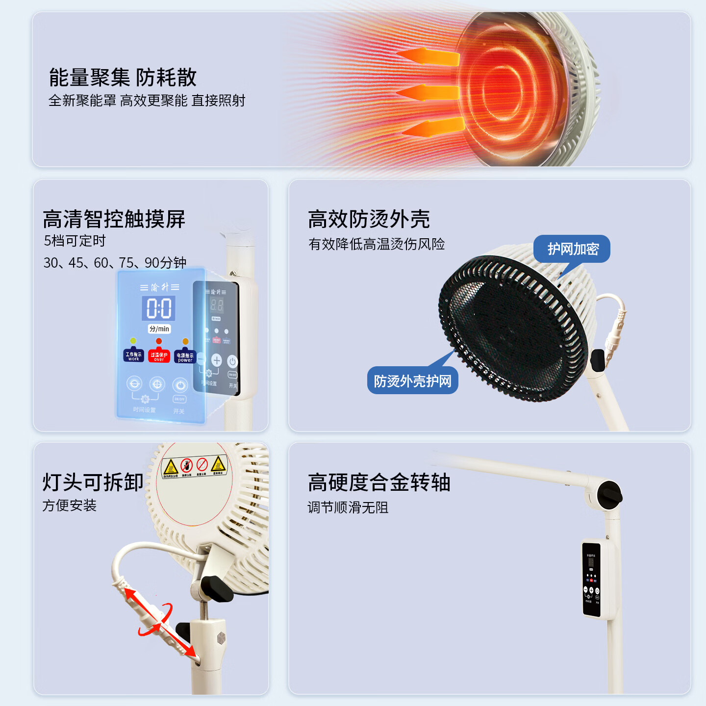 渝升电磁波治疗器红外线理疗灯烤灯家用烤电红光理疗仪医疗器械专用远 【高端 红光版】台式18A 电磁波单效 静音触屏