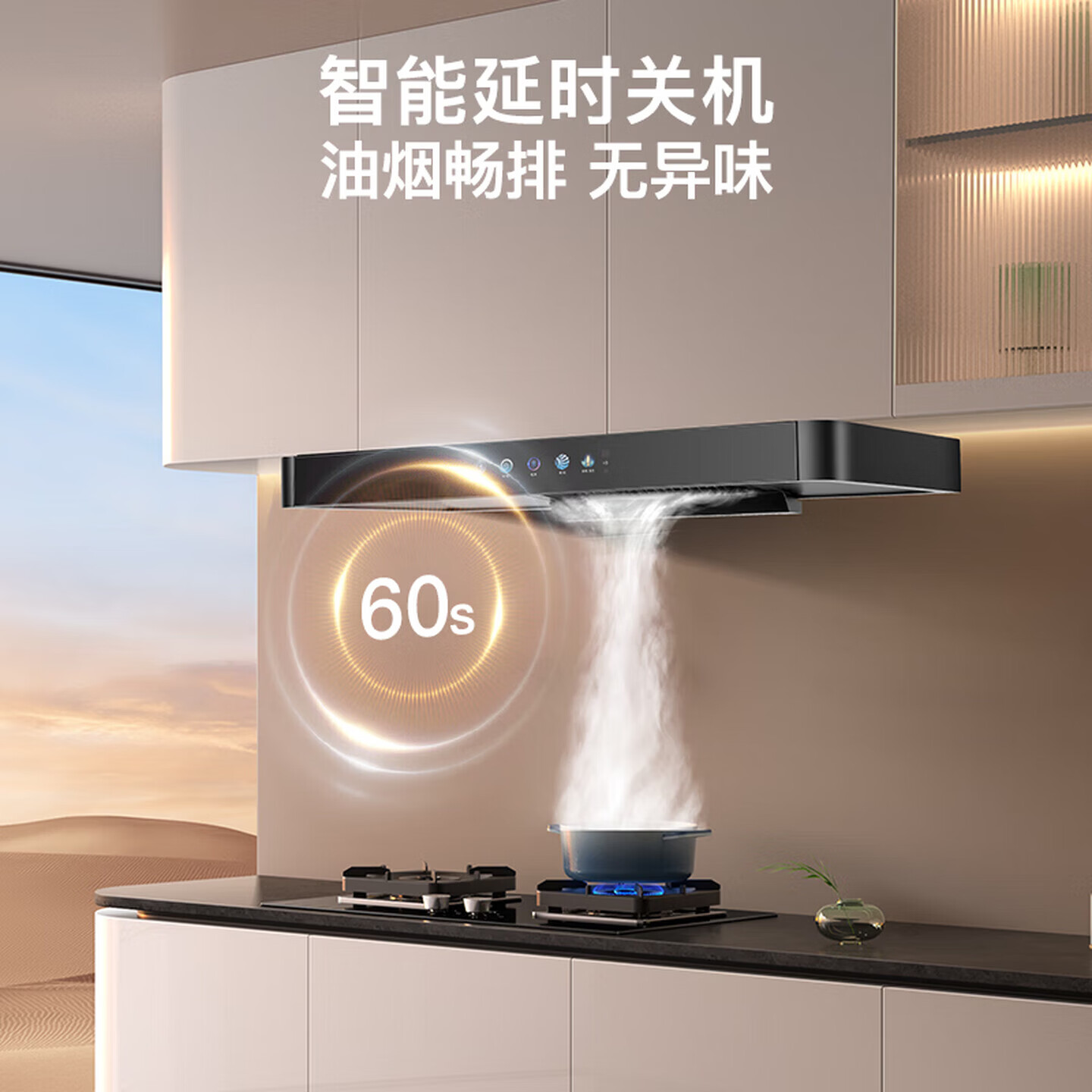 夏新抽油烟机家用大吸力欧式变频挥手感应智能操控全煤感声控静音一级能效省电T型增压不倒灌厨房电器 标配款+90五键小屏+静吸+自动清洗 上门安装