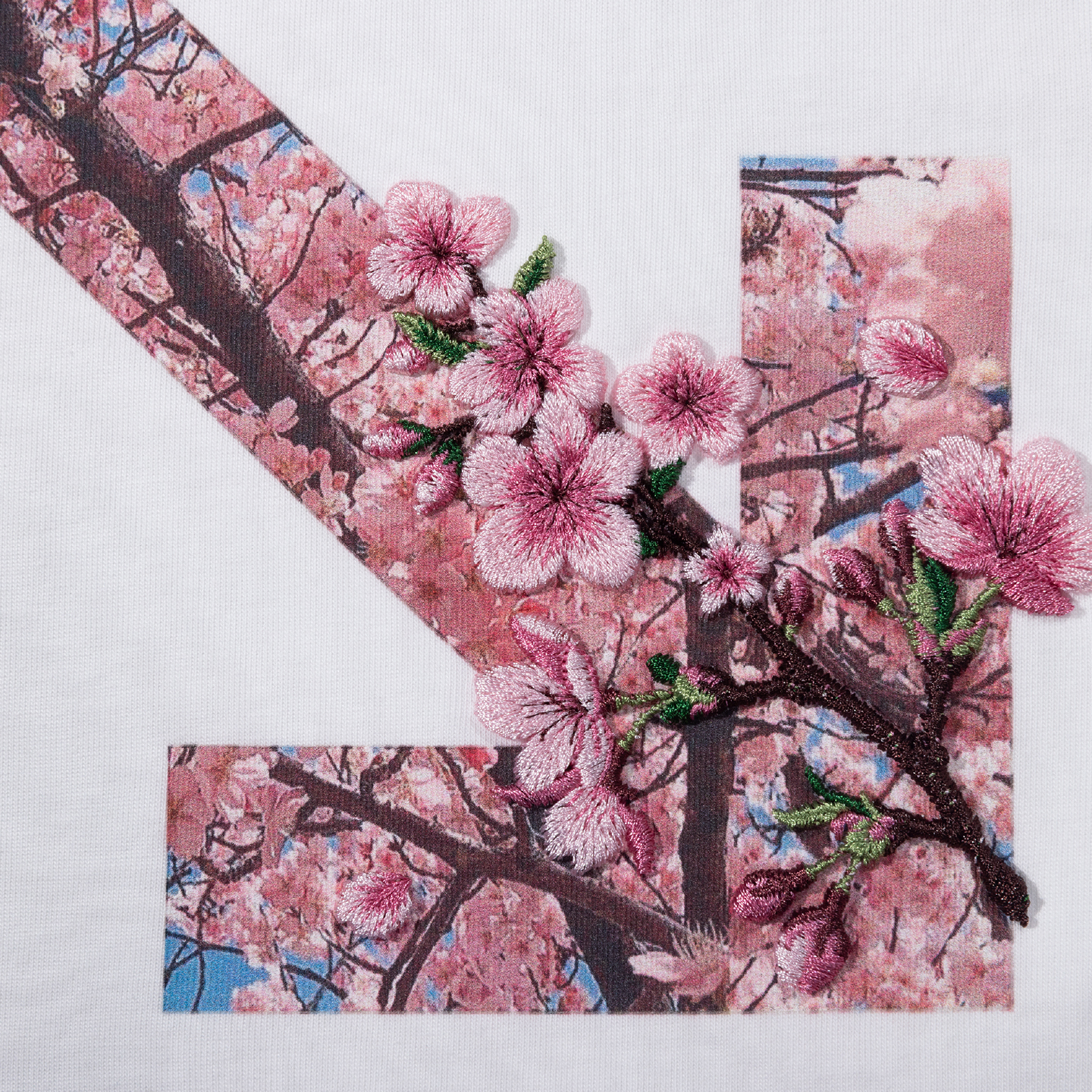 OFF WHITE™情侣装新款双箭头装饰短袖T恤男士高端纯棉短袖衣服女上衣樱花 白色 L