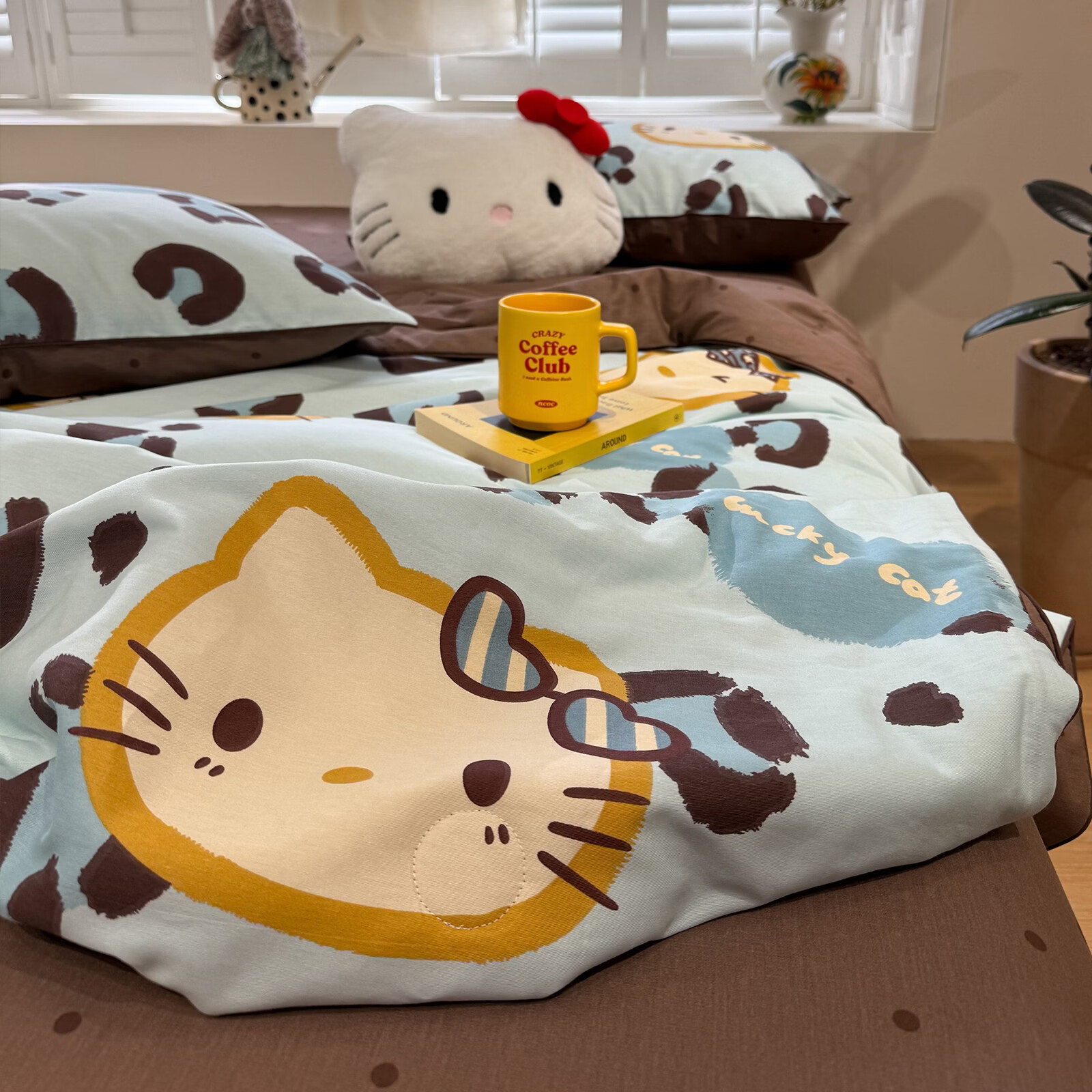 苏萱豹纹KT全棉纯棉夏被四件套夏季夏凉被空调被可机洗单双人2026热卖 蓝豹KT 单人夏被-150*200cm