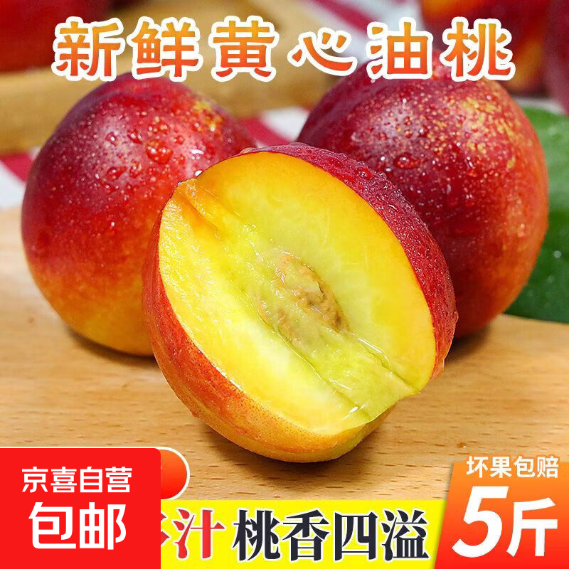 【时令鲜桃】大连红油桃脆甜可口黄肉油桃新鲜水果 【超值尝鲜】带箱1斤(单果50g+)