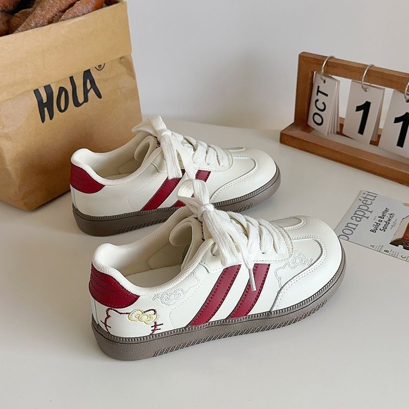 昌祥回力粉色德训鞋女新款休闲运动鞋韩系小众chic百搭板鞋休闲 米红【升级款专柜版】 37 (235mm) 【标准尺码】 京东折扣/优惠券