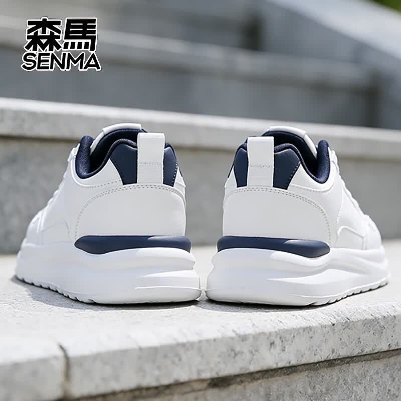森馬板鞋男网面休闲鞋软底增高男鞋户外轻便夏季透气防滑防臭小白鞋 无疆 | 白蓝【百搭】 四季款 42