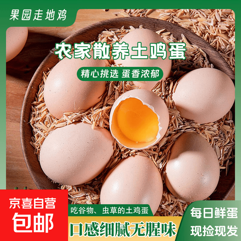 果园饲养鲜鸡蛋正宗慢养谷饲土鸡蛋现捡林下散养鸡蛋40g-45g 土鸡蛋20枚