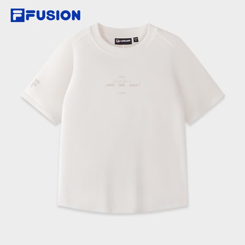 FILAFUSION斐乐潮牌短袖T恤女2026夏新款女子针织短袖衫修身上衣