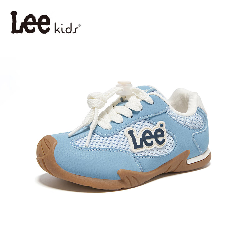 Lee童鞋春夏季新款儿童透气运动鞋男大童百搭跑步鞋女童 蓝色 33 【建议脚长205-210mm】
