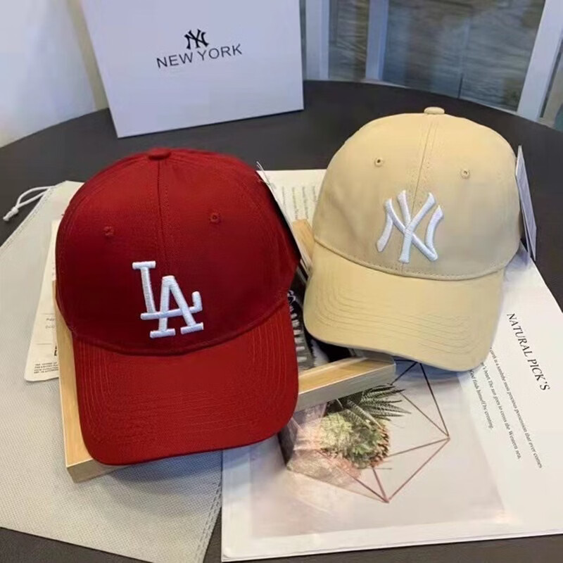 NY新款软顶棒球帽韩版女休闲时尚刺绣大标N情侣鸭舌帽潮ins春夏遮 L蓝色 均码