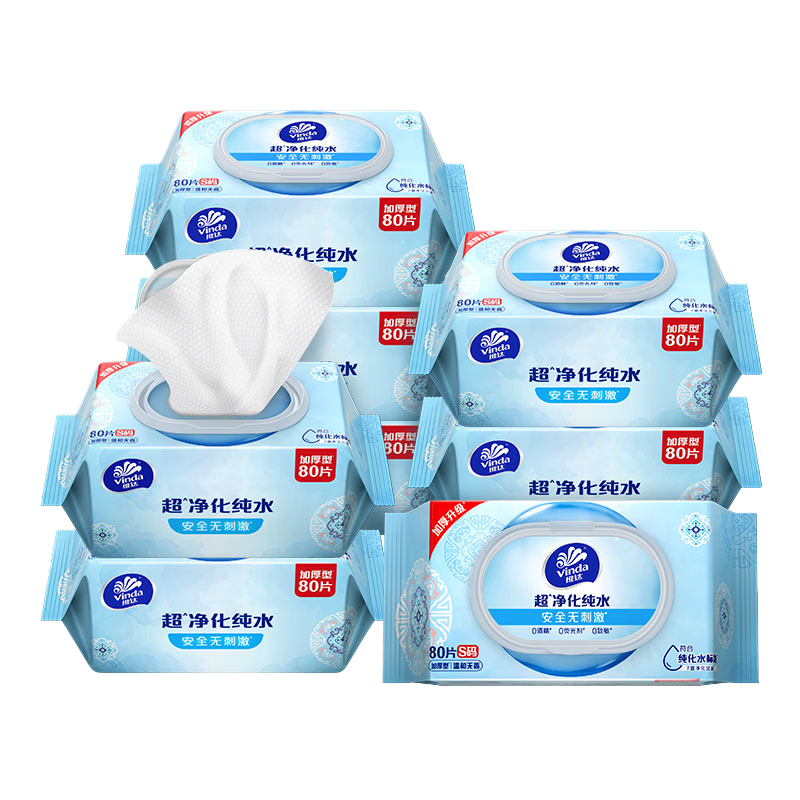 ά�Vinda����������ˮʪ��80Ƭ*8�� ��ͥ�ڻ�ʪ�����ʪֽ�� �¾ɰ�װ��� 88.62Ԫ����29.54Ԫ/����