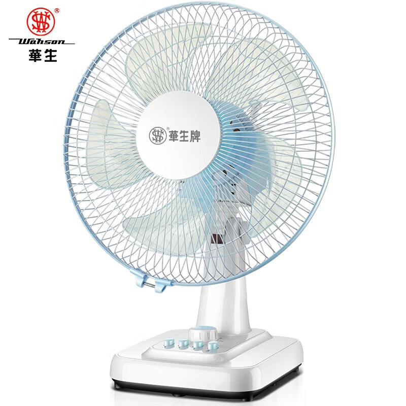 华生（Wahson）电风扇 台扇 家用风扇宿舍卧室台风扇客厅办公室节能省电摇头电扇学生床头电风扇 14英寸五叶60分钟定时+三档摇头WS-A1201