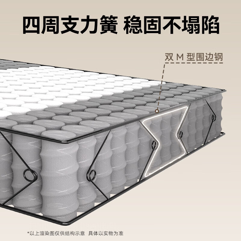 海马天然乳胶椰棕黄麻护脊席梦思防螨1.8米软硬独立袋装弹簧床垫 独立弹簧（21cm） 1.8*2米