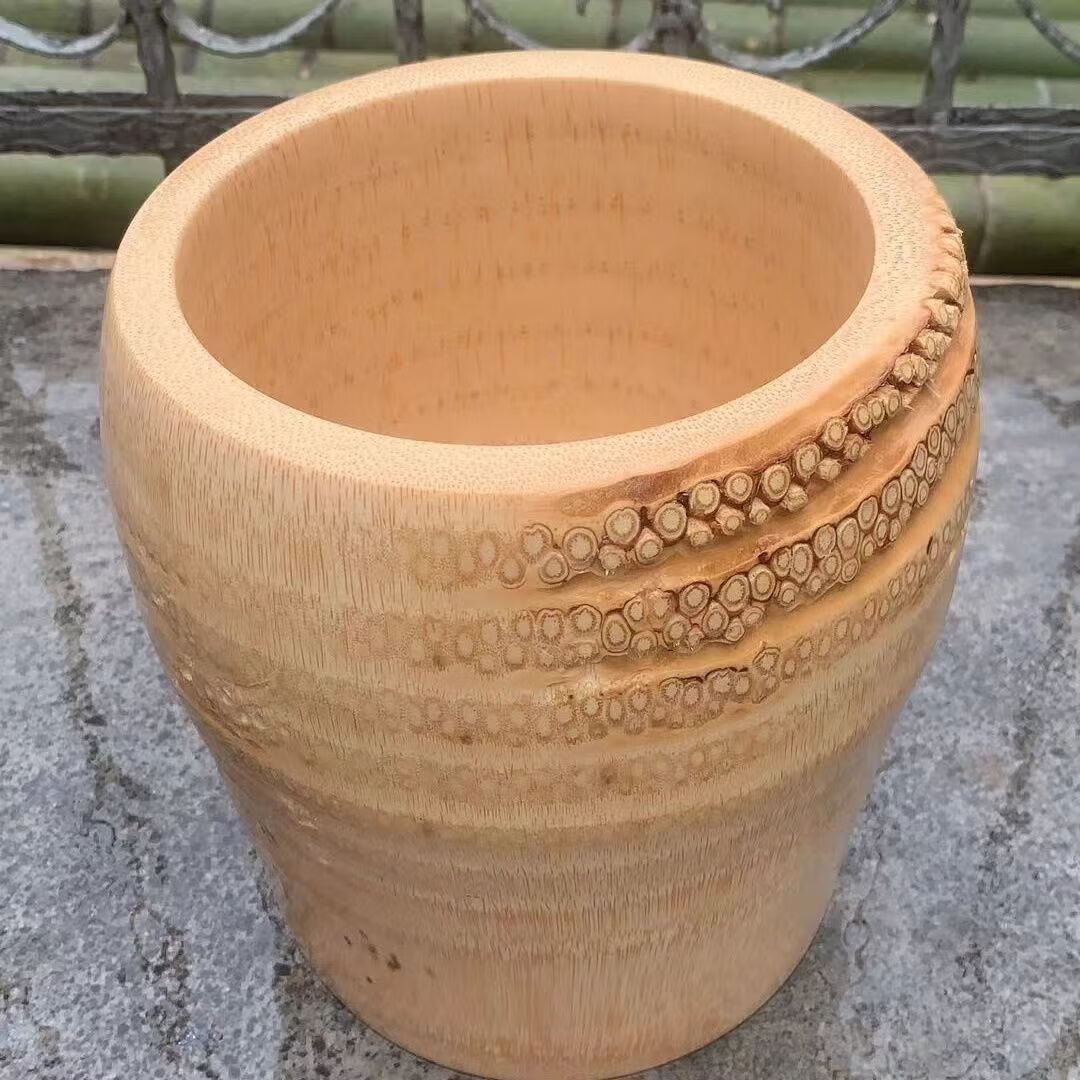 上新竹根蒸饭桶手工原生态竹筒饭家用商用餐厅蒸饭竹 外径15-16公分0.8斤米2-3人 1层 12cm