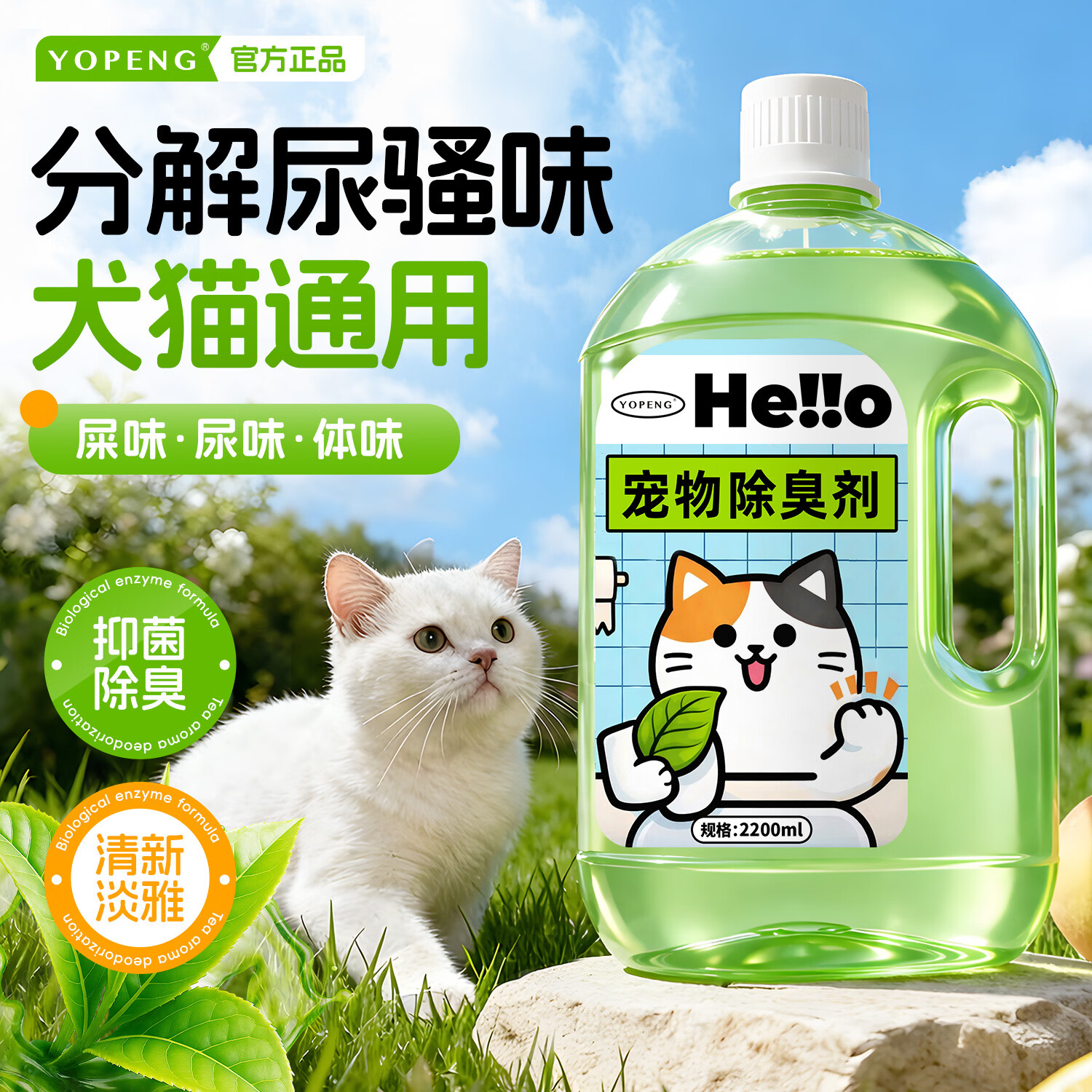 YOPENG宠物除臭剂生物酶尿臭分解除味剂大桶装狗狗猫咪去尿味除味剂 【宠物友好】500ml