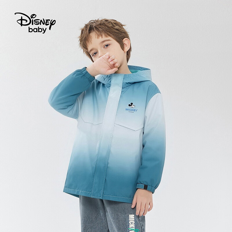 迪士尼（Disney）童装春秋款男女童外套2026秋季新款儿童渐变户外外套衣中大童dsn 绿色渐变 140 高135-145cm重60-70斤