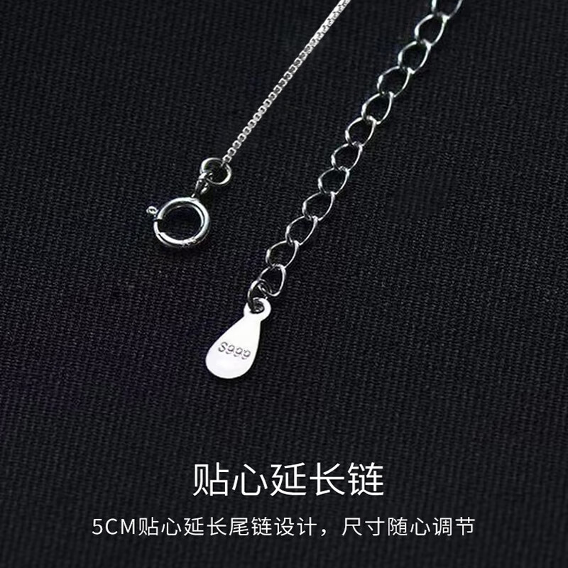 御狮航 S999足银豆豆相思情送女朋友老婆母亲闺蜜节日七夕生日礼物饰品 银豆豆项链-品牌礼盒 赠权威证书(克重约2g)