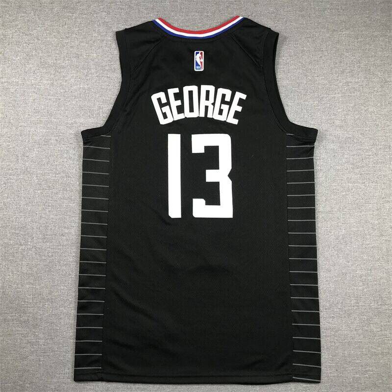 nba kids-nike快船队保罗乔治13号城市版刺绣球衣 快船13号乔治黑色 s