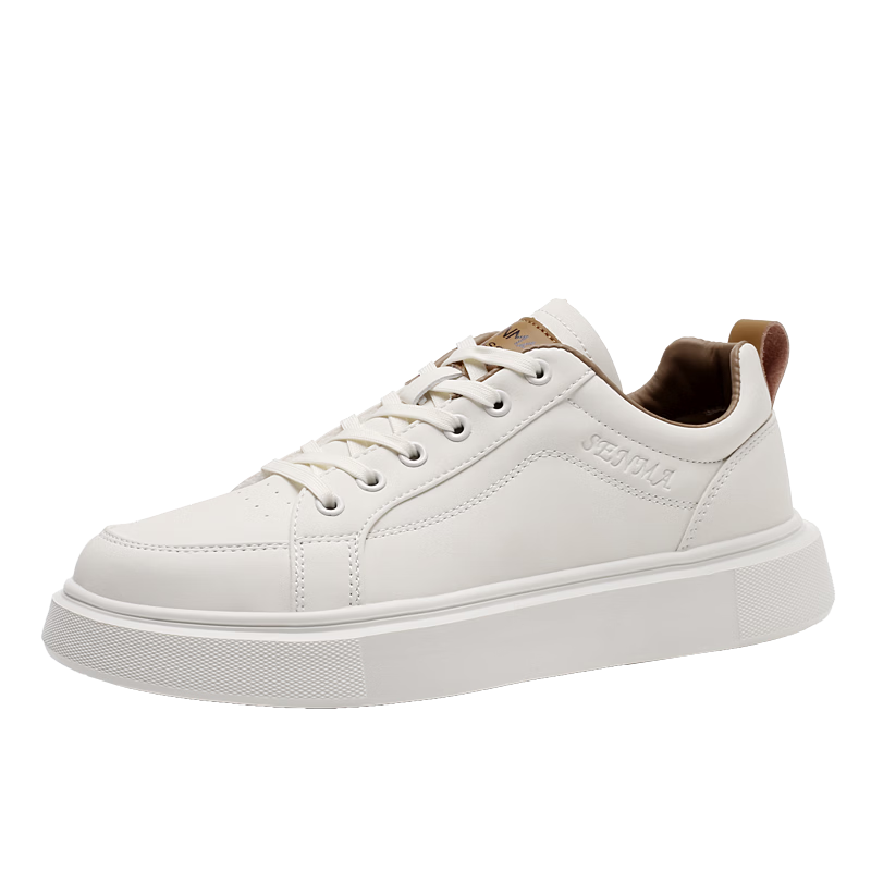 森馬（senma）男士厚底板鞋潮流百搭低帮运动休闲鞋韩版 白米 40