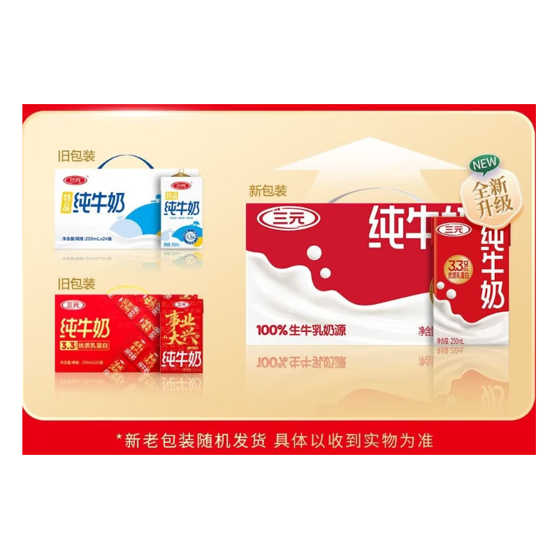 三元特品纯牛奶整箱250ml*24盒100生牛乳 北京老品牌礼盒装 三元 特品纯牛奶250ml*24盒