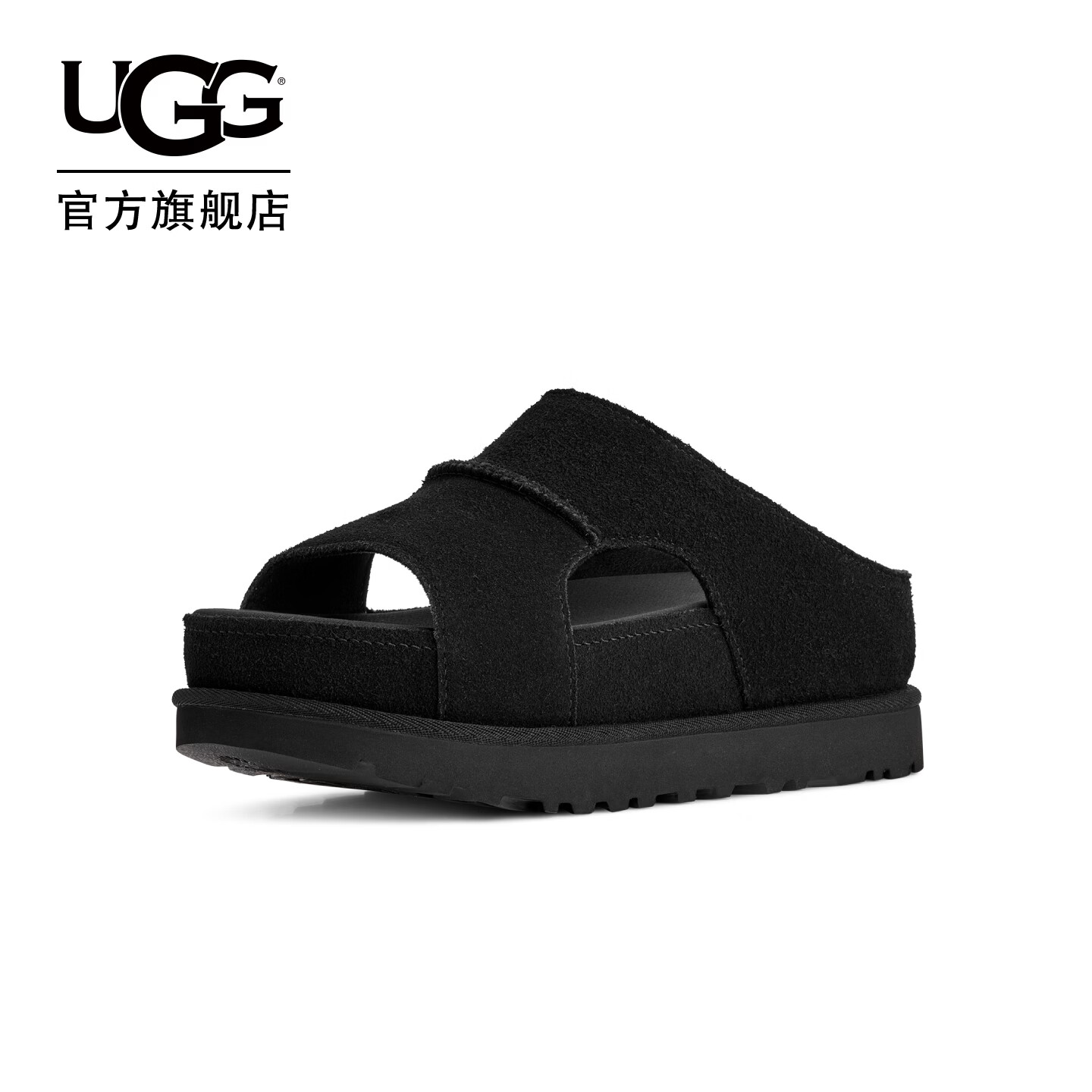 UGG夏季新款女士舒适纯色厚底一脚蹬款休闲金星拖鞋明星同款 1175132 BLK | 黑色 37 脚背高、脚宽，建议拍大一码