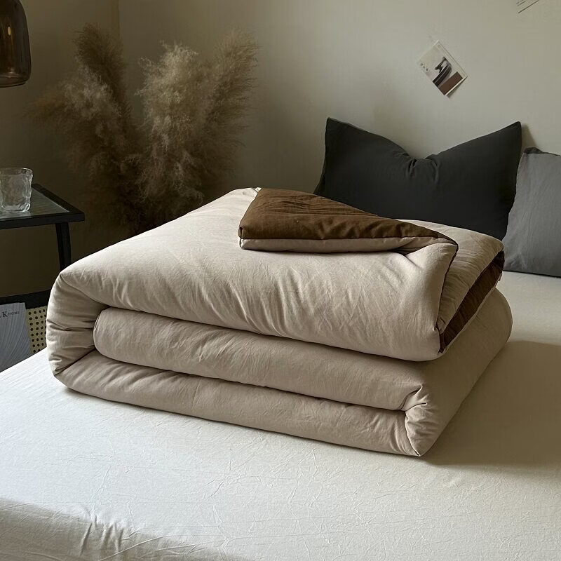 春夏款空调被子冬加厚保暖春秋夏凉四季通用学生宿舍单人芯 奶茶焦糖【亲肤水洗棉】 200*230厚冬被【约重9.5斤,适合适合0℃左 京东折扣/优惠券