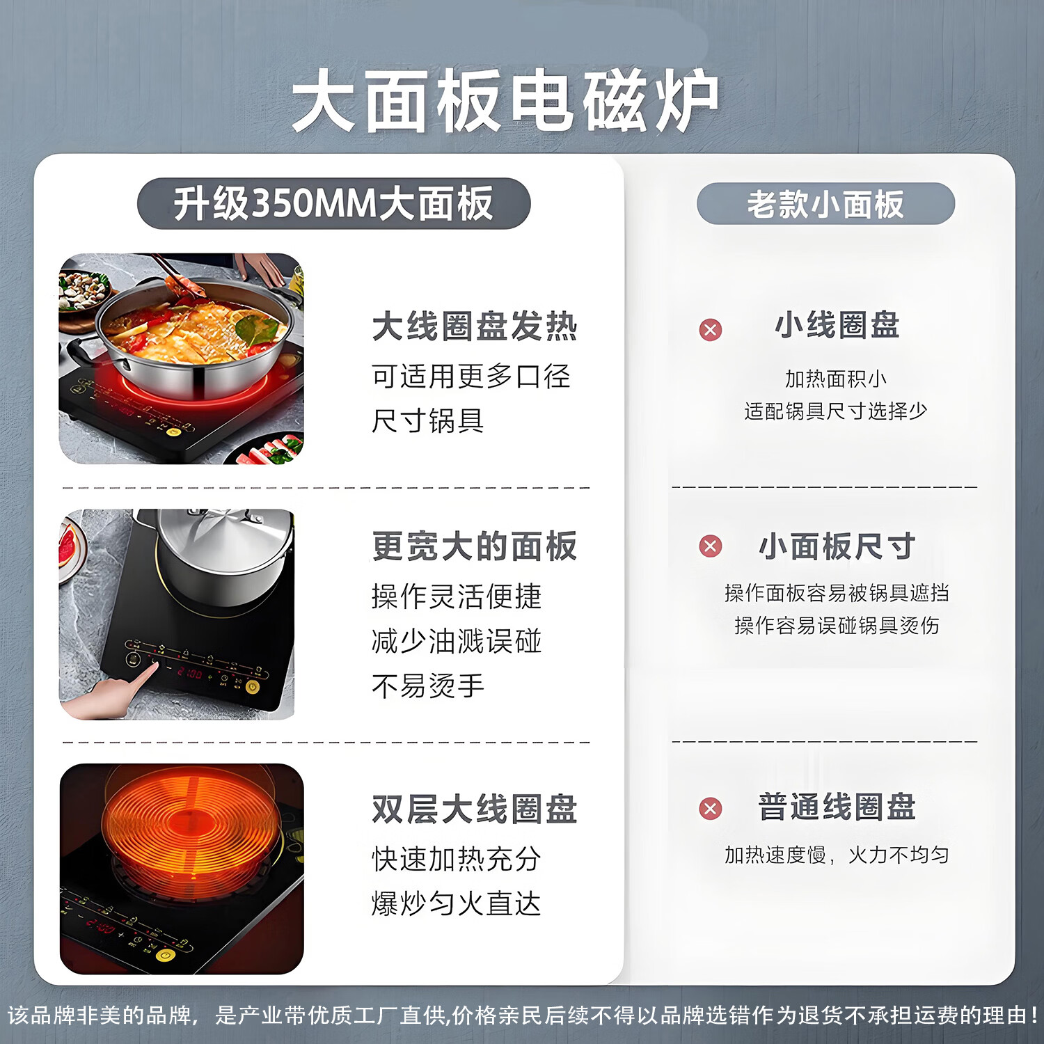 美的平替新款电磁炉一级节能省电多功能电炒锅防水带锅一体全套装家商两用智能爆炒大功率电磁炉 【单机】2200W大功率