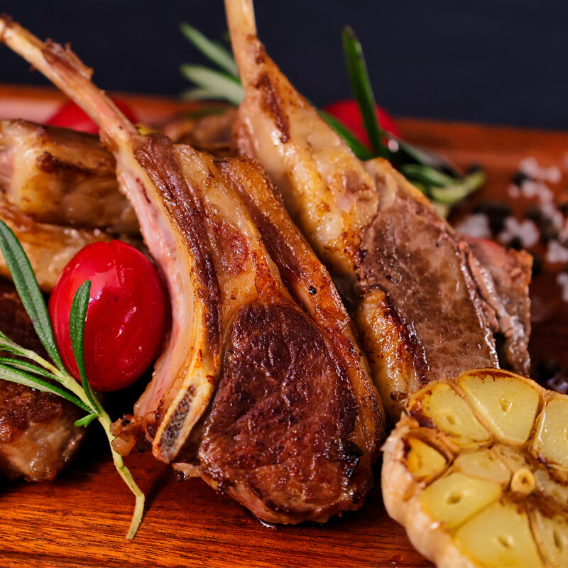 阳坊 内蒙古羔羊原切法排（约5-7根） 战斧法式羊排 烧烤食材 法式羊排420g*5盒