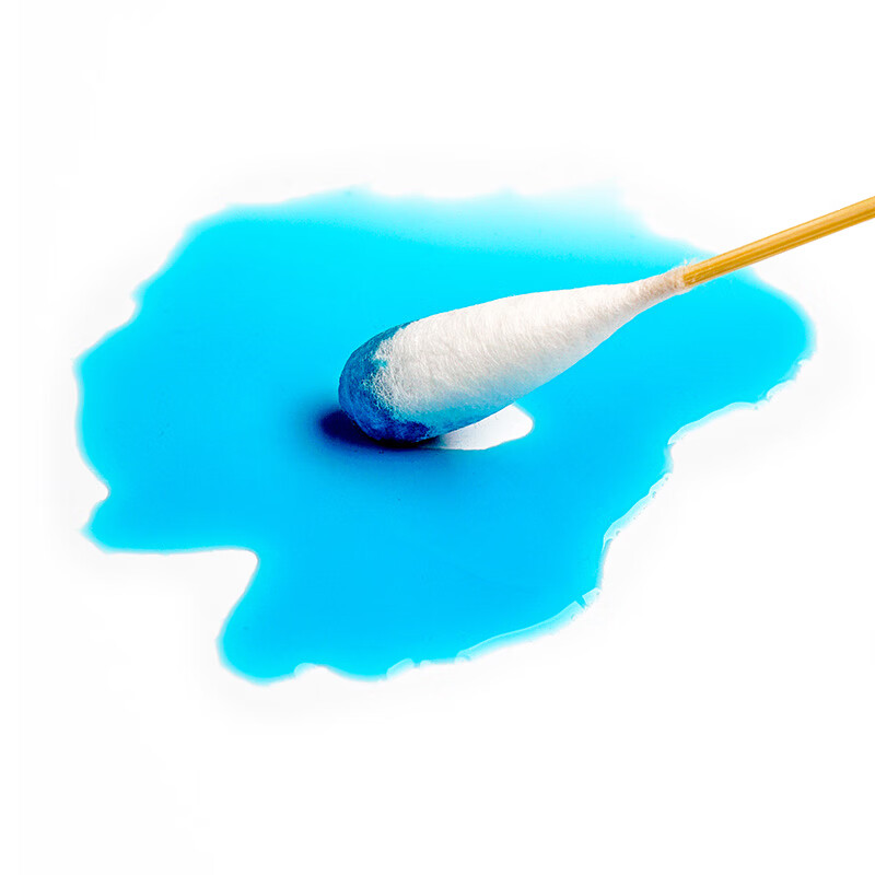 江赫医用棉签自封口无菌一次性消毒医疗脱脂棉球大头掏耳独立包装棉棒 消毒级20cm大头棉签10包【共50支】