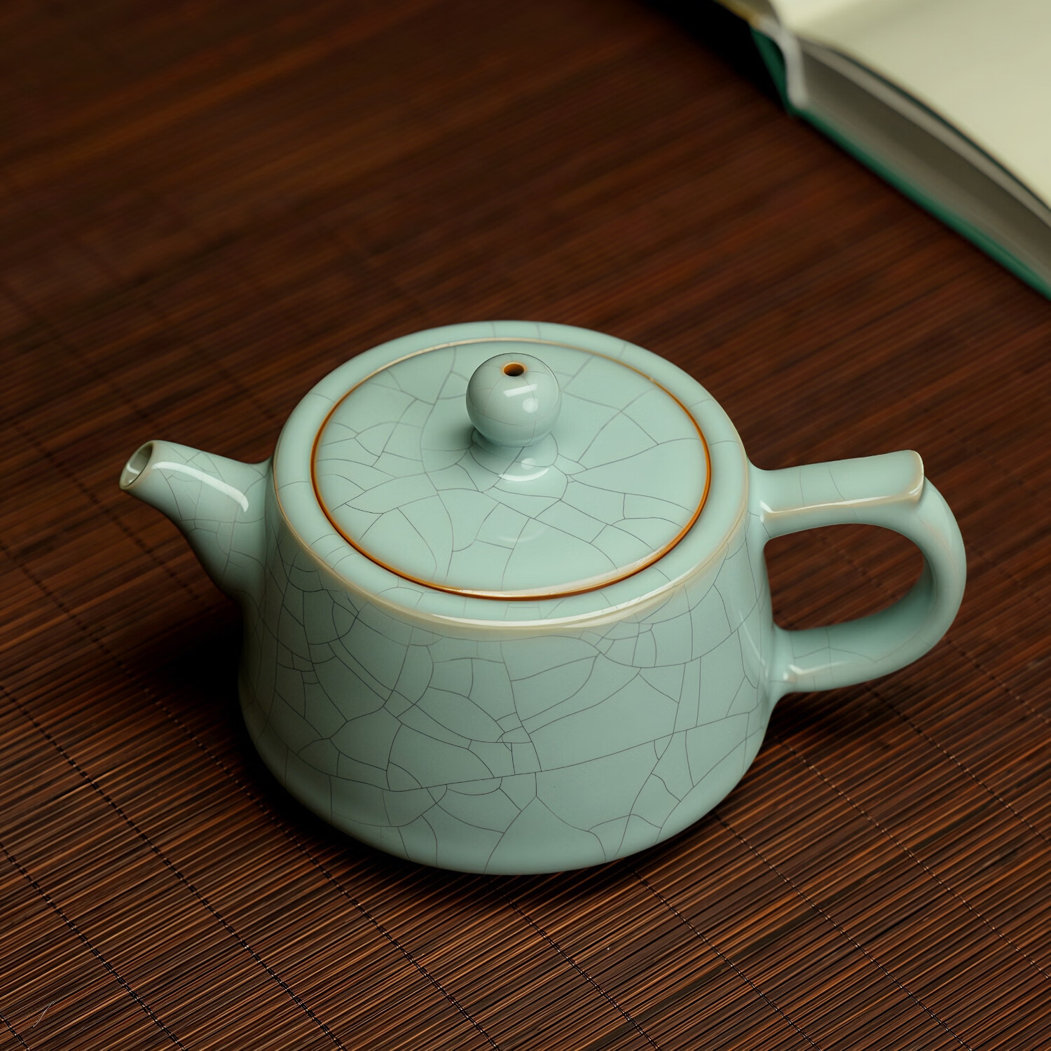 汝誉天下汝窑茶具茶壶西施壶井栏壶汝州汝瓷天青色冰裂纹功夫茶具礼盒套装 井栏壶 220ml