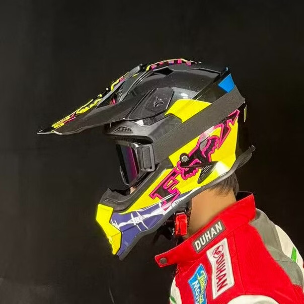 WTCX越野盔头盔拉力山地骑行摩托车全盔男女机车四季通用新国标3C 亮黑(WTCX风镜) XXL