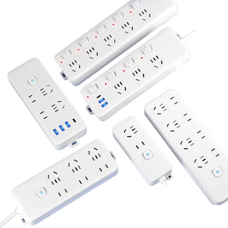 插座插排带开关面板智能排插纯白家用插座USBType-c插线板电源多功能高颜值开关插排 12孔【3插位】+1.8米线