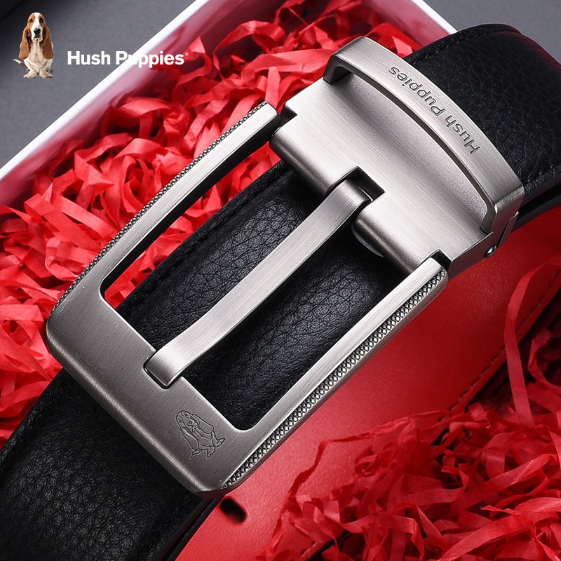 暇步士（Hush Puppies）本命年马年红腰带男针扣式商务真皮皮带头层牛皮男士红色裤带礼物 外黑内红946W 125cm