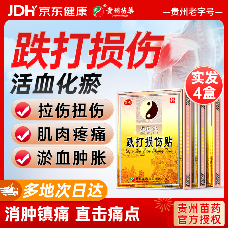 苗奇跌打损伤膏药活血化瘀消肿止痛软组织扭伤肌肉拉伤脚踝崴脚韧带贴