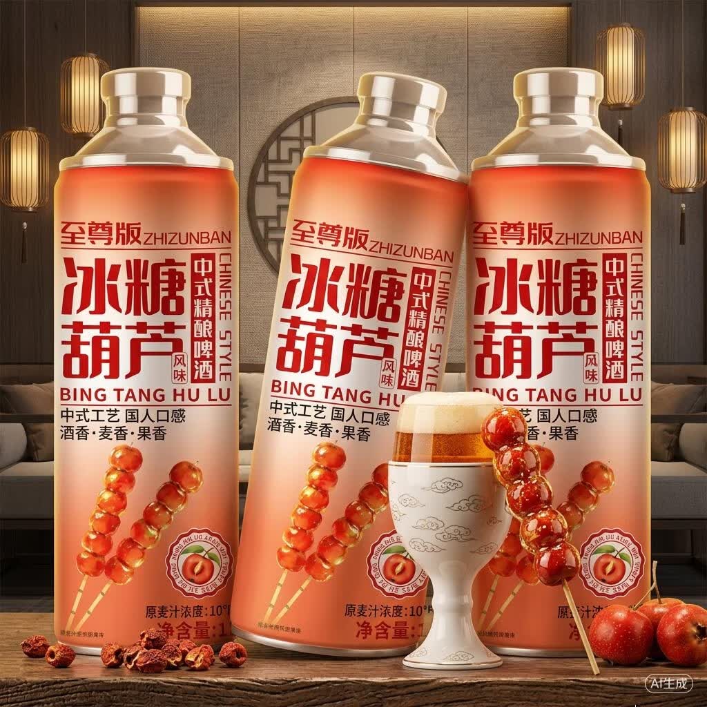 烈狐精酿啤酒 山东国货 大麦小麦 全麦酿造 果啤 正品 送礼 家庭聚会 冰糖葫芦精酿 1L 3瓶 光瓶装 劲爽