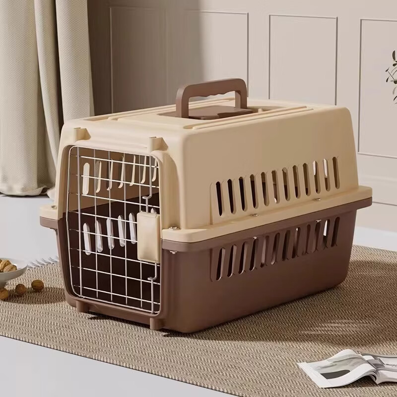 小猫日记宠物航空箱狗狗托运箱猫咪猫包外出便携猫笼狗笼子中型大型犬专用 【送隔尿板+挂碗】咖啡色 【1号航空箱】(12斤内犬猫)