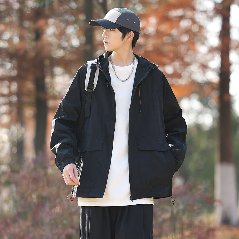 BEUNASLOER防晒衣男新款防紫外线夏季冰丝情侣宽松速干透气轻薄款女外套 深灰 S