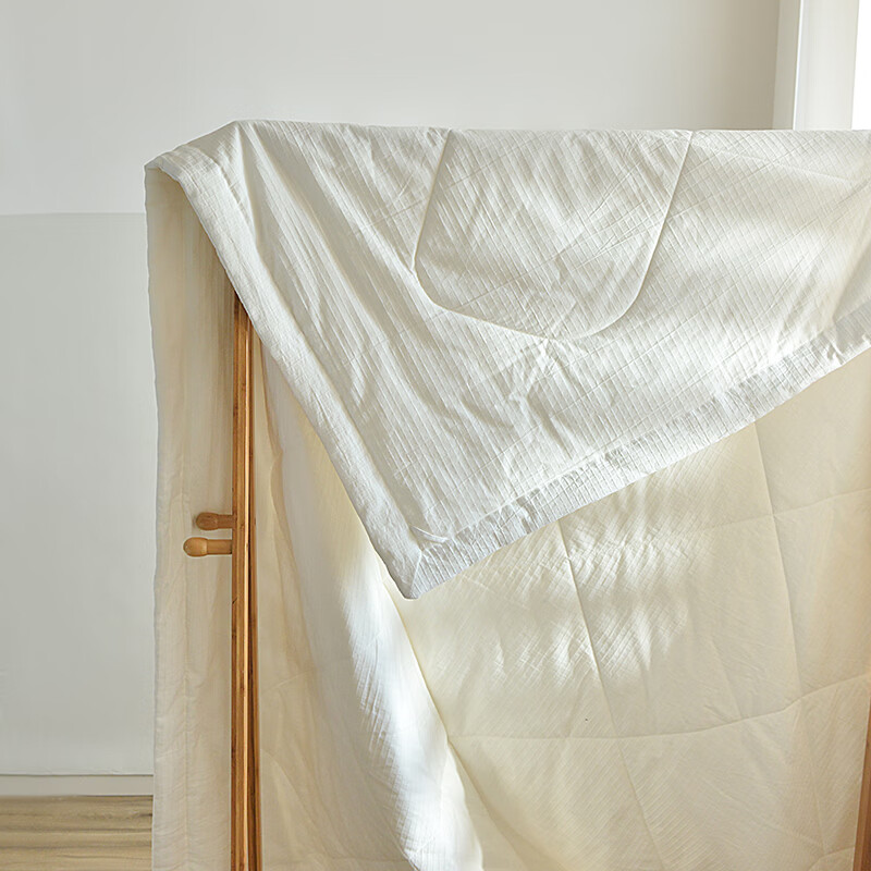 恒源祥夏凉被  A类100%新疆无染全棉夏被亲肤柔软学生宿舍夏季薄被子 【里外全棉夏被】小方格 120cm*150cm