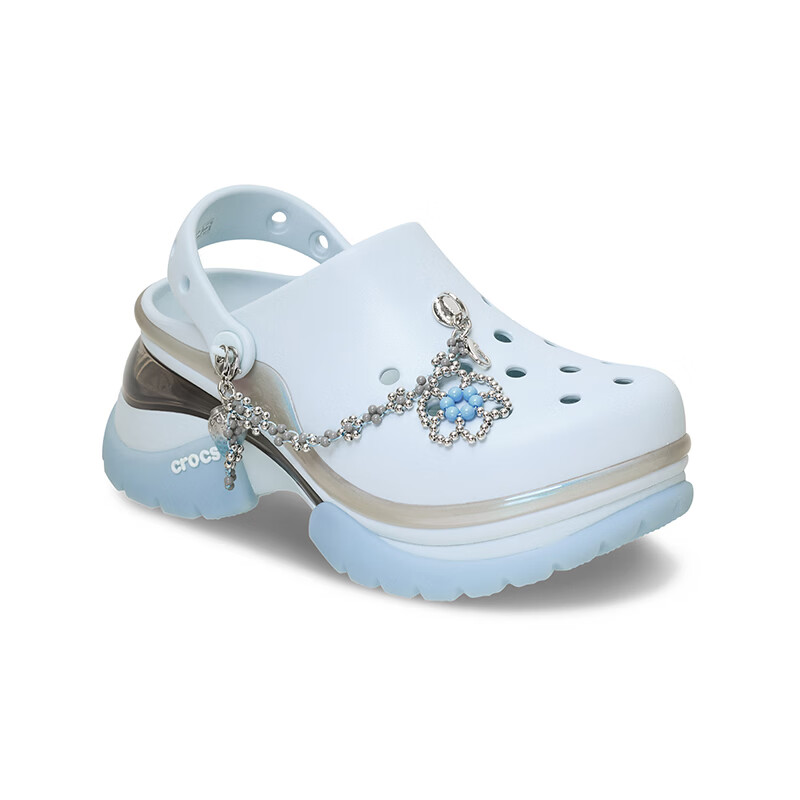 卡骆驰(CROCS)白鹿同款复古小鲸鱼耀饰小海豚洞洞鞋时尚女鞋百搭沙滩鞋|213218 水汽冰-5EA 36 /37(230mm)