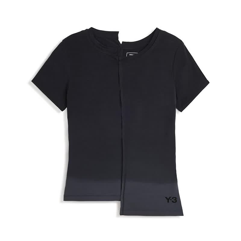Y-3【618】y3夏季新款女装不规则领短袖T恤上衣55-KF1089 黑色 XS (165) 80Y