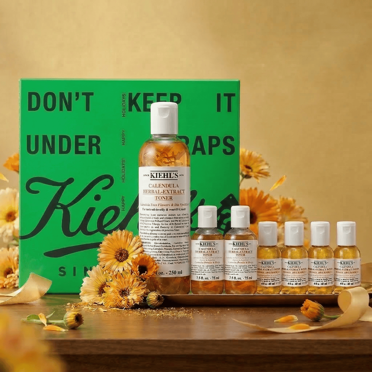 科颜氏（Kiehl's）金盏花植物精萃爽肤水礼盒 250ml+75ml*2+40ml*4控油祛痘祛闭口