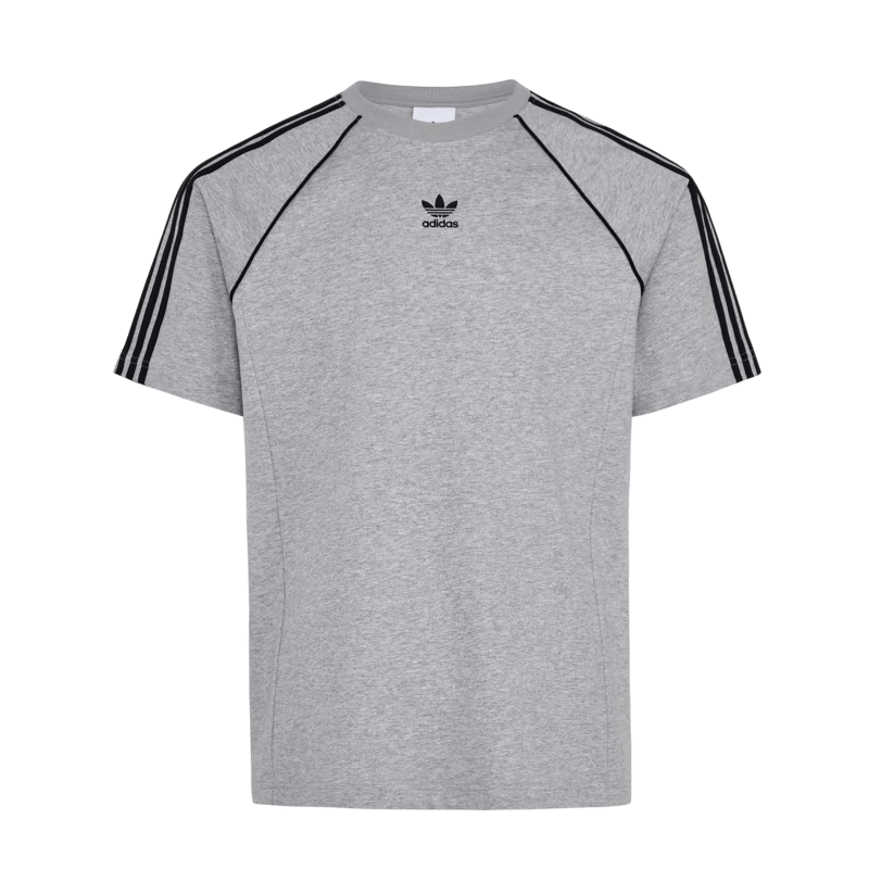 adidas经典舒适纯棉运动短袖T恤男装夏季阿迪达斯官方三叶草   中麻灰   M