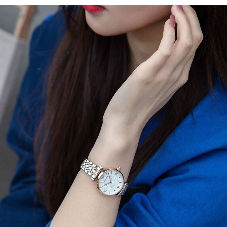 阿玛尼（ARMANI）Armani阿玛尼满天星系列手表女士腕表优雅轻奢送女友礼物AR11244 银色AR11445（质保10年）