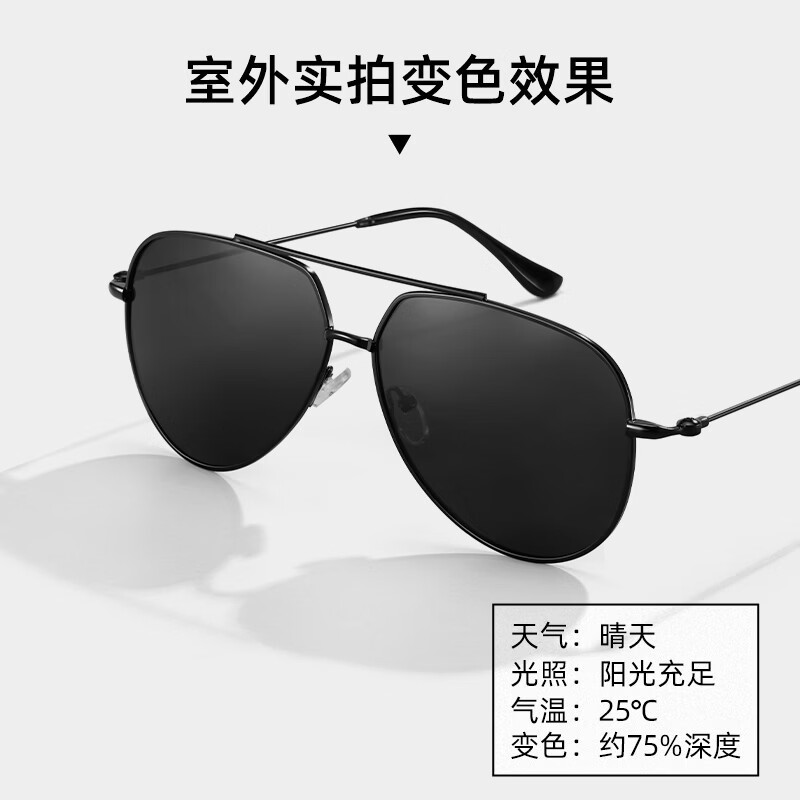 蔡司(ZEISS)镜片可选日夜两用变色太阳镜男开车驾驶专用偏光近视墨镜夜视眼镜 5102-黑框-0度colorein镜片浅灰变深灰(日夜两用)