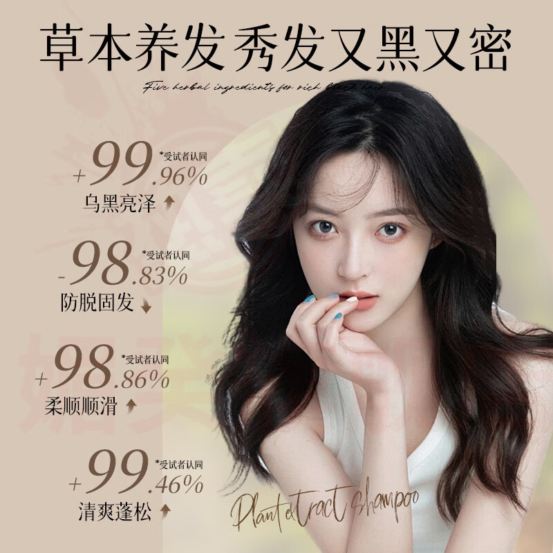 媚癸禾源颂白发转自然黑洗发水五黑防断柔顺滋润养出乌黑秀发改善控油 5瓶巩固装【持证防脱】 官方自售