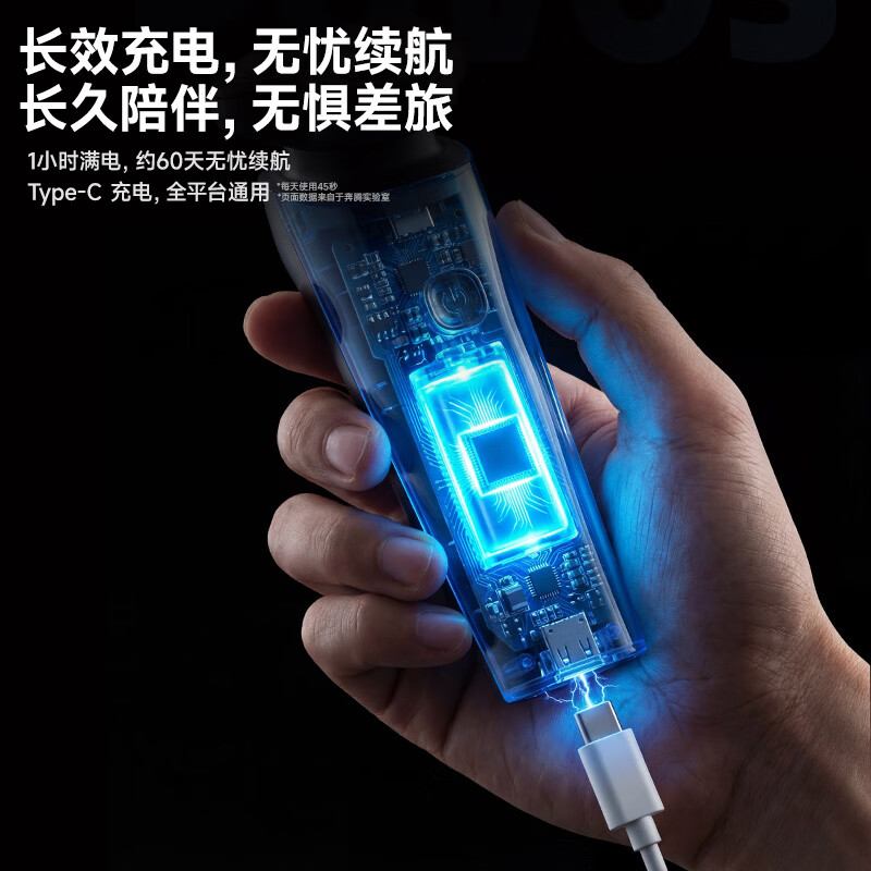 奔腾（POVOS）剃须刀电动刮胡刀男士充电式胡须刀便携车载须刨生日礼物送男友推荐P200 【升级电镀】电动剃须刀P200+鼻毛器