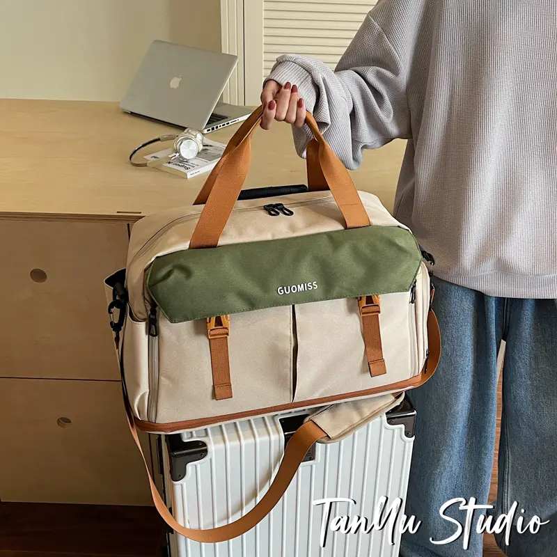 【轻奢品质】时尚收纳包大容量旅行包短途登机包出差手提包轻便 卡其色