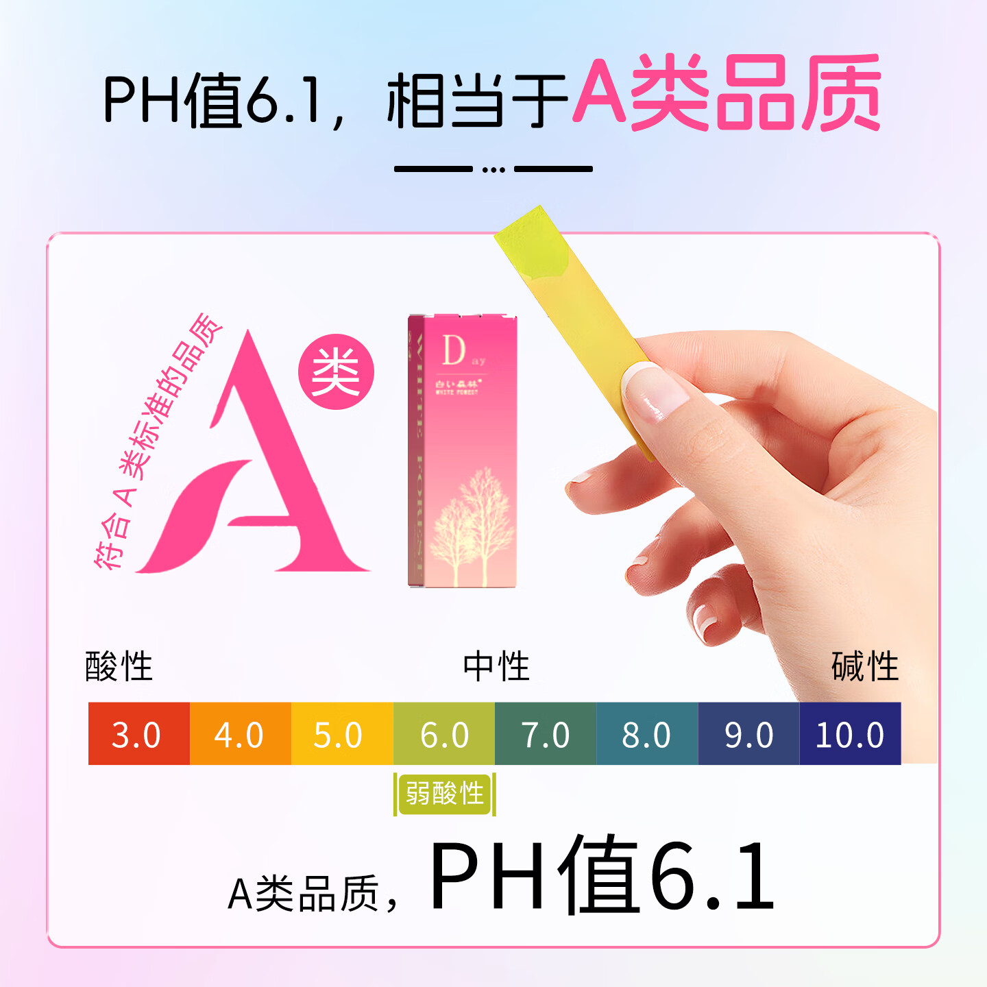 白森林（white forest）口虹卫生巾日用夜用小巧携带方便起来姨妈巾超薄透气少女 【共30片】日用245mm30盒x1片