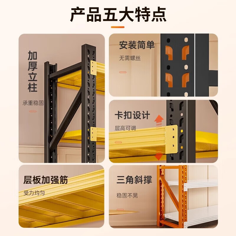 LEOEZYA电脑桌带收纳货架电脑桌带洞洞板家用书桌可升降台式电竞 白色三层主架带背部洞洞板*1 加粗加厚1*50*200承重120kg层