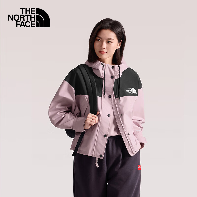 The North Face北面冲锋衣女户外防水透汽硬壳外套8FZR 粉色/F0I M