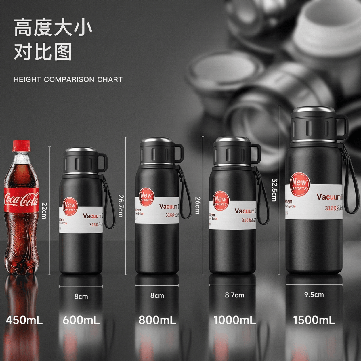 慕馨（moosen）保温杯男款大容量316不锈钢学生保冷水杯茶水分离泡茶杯子便携壶 黑600ml-保温保冷+杯套杯刷