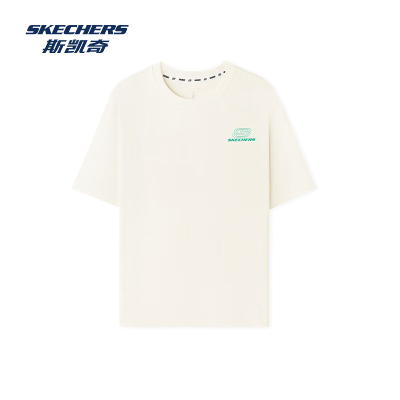 斯凯奇（Skechers）夏季男女情侣同款缤纷休闲系列透气半袖针织短袖T恤L226U080
